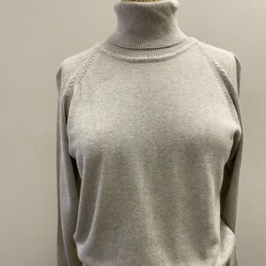 Light Grey Silk & Cashmere Turtleneck